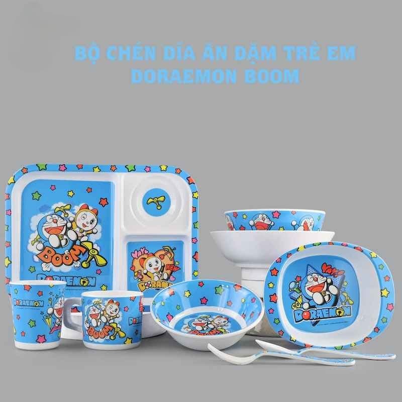 Bộ chén dĩa ăn dặm trẻ em Doraemon Boom cao cấp thương hiệu Superware