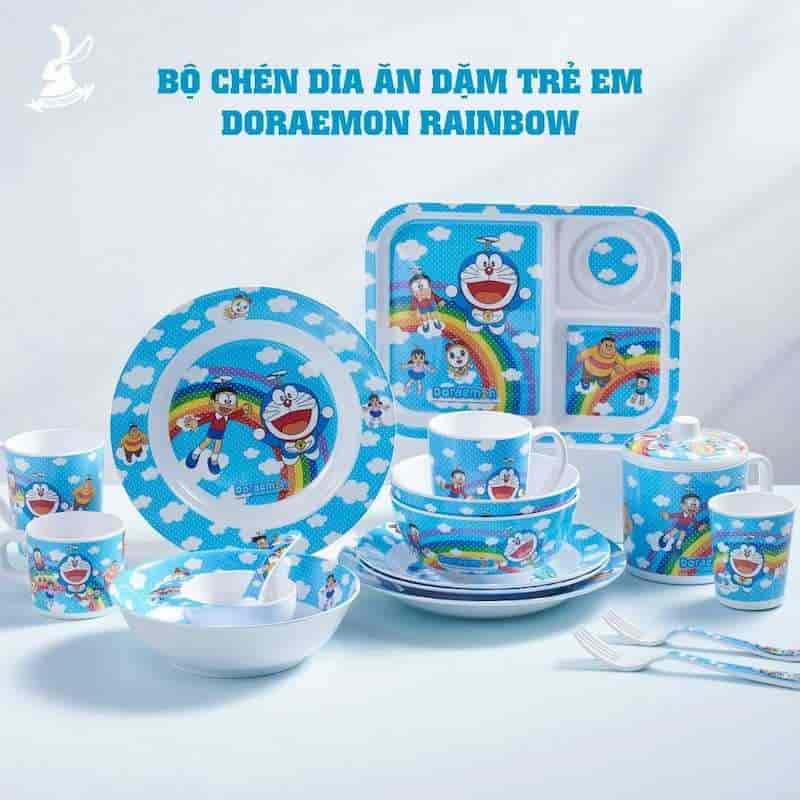 Bộ bát ăn dặm trẻ em Doraemon Rainbow thương hiệu Superware