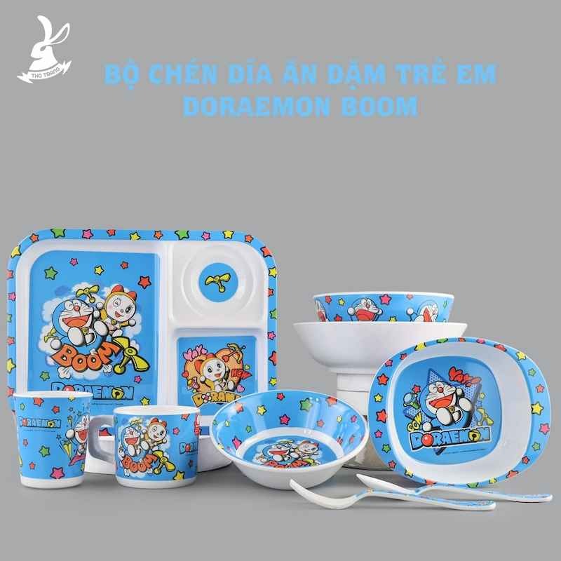 Bộ chén dĩa ăn dặm trẻ em Doraemon Boom cao cấp thương hiệu Superware