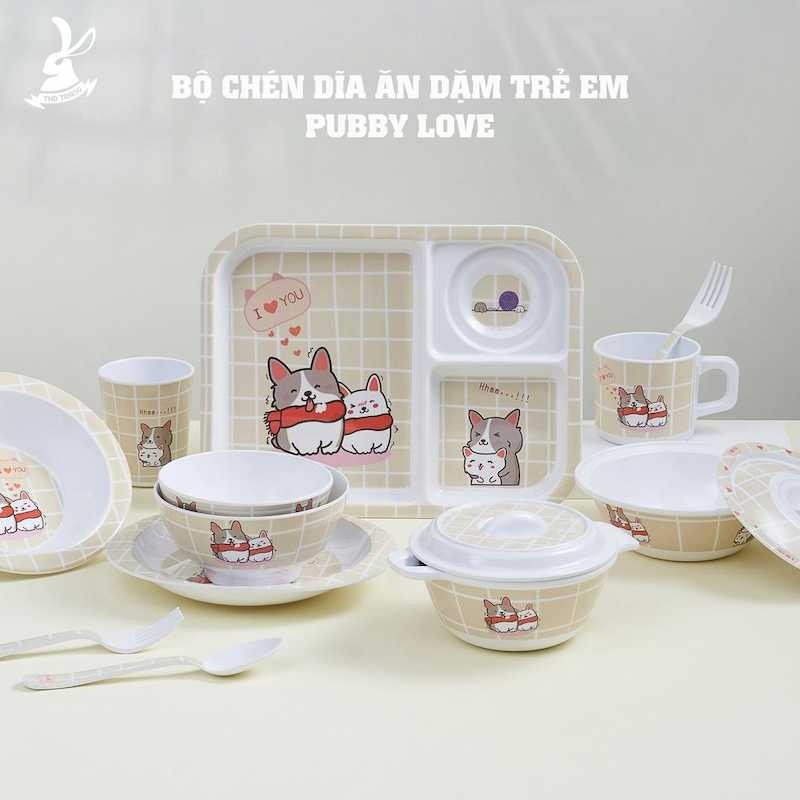 Bộ bát ăn dặm cho bé Puppy Love thương hiệu Superware