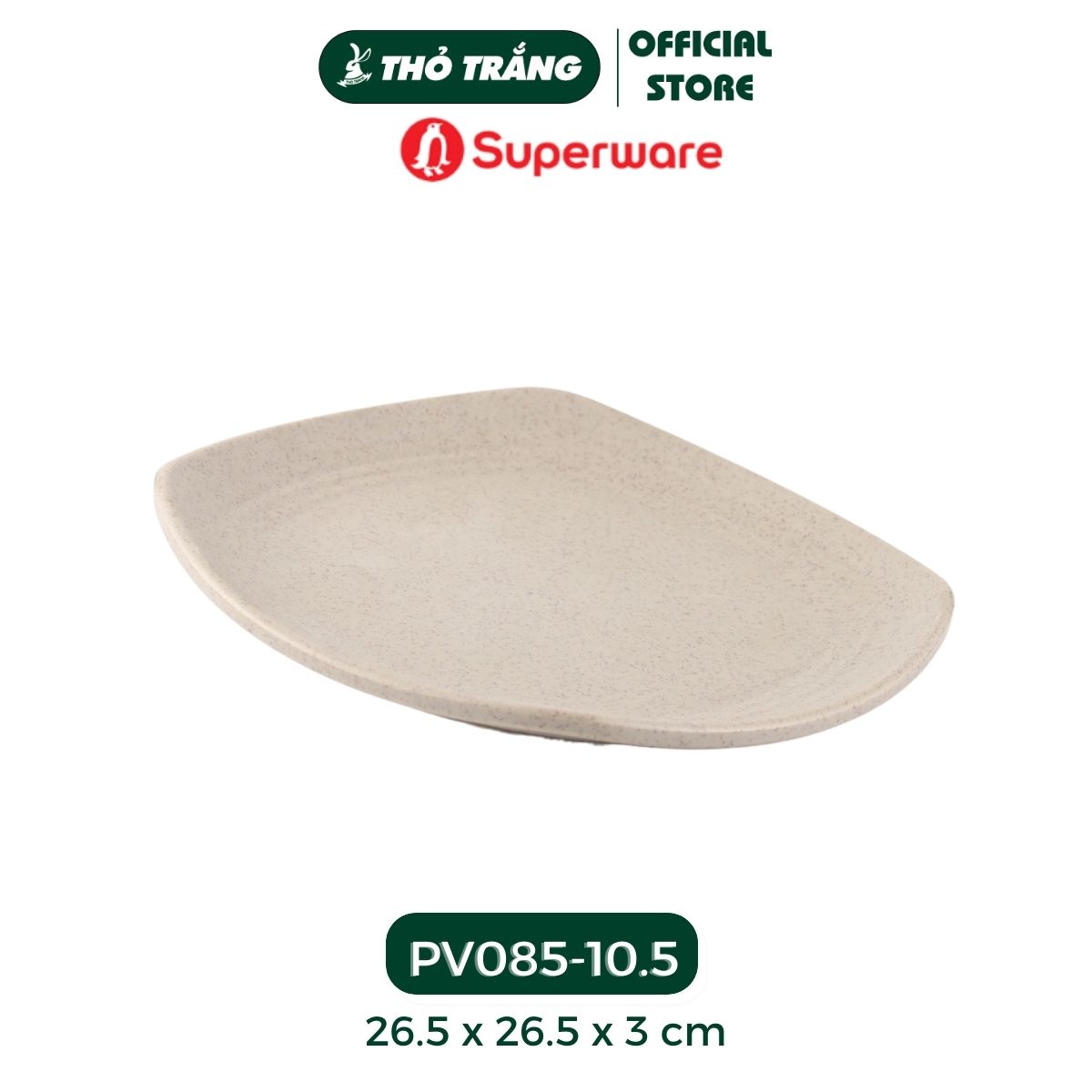 Dĩa vuông nhựa Melamine màu khoai môn thương hiệu Superware