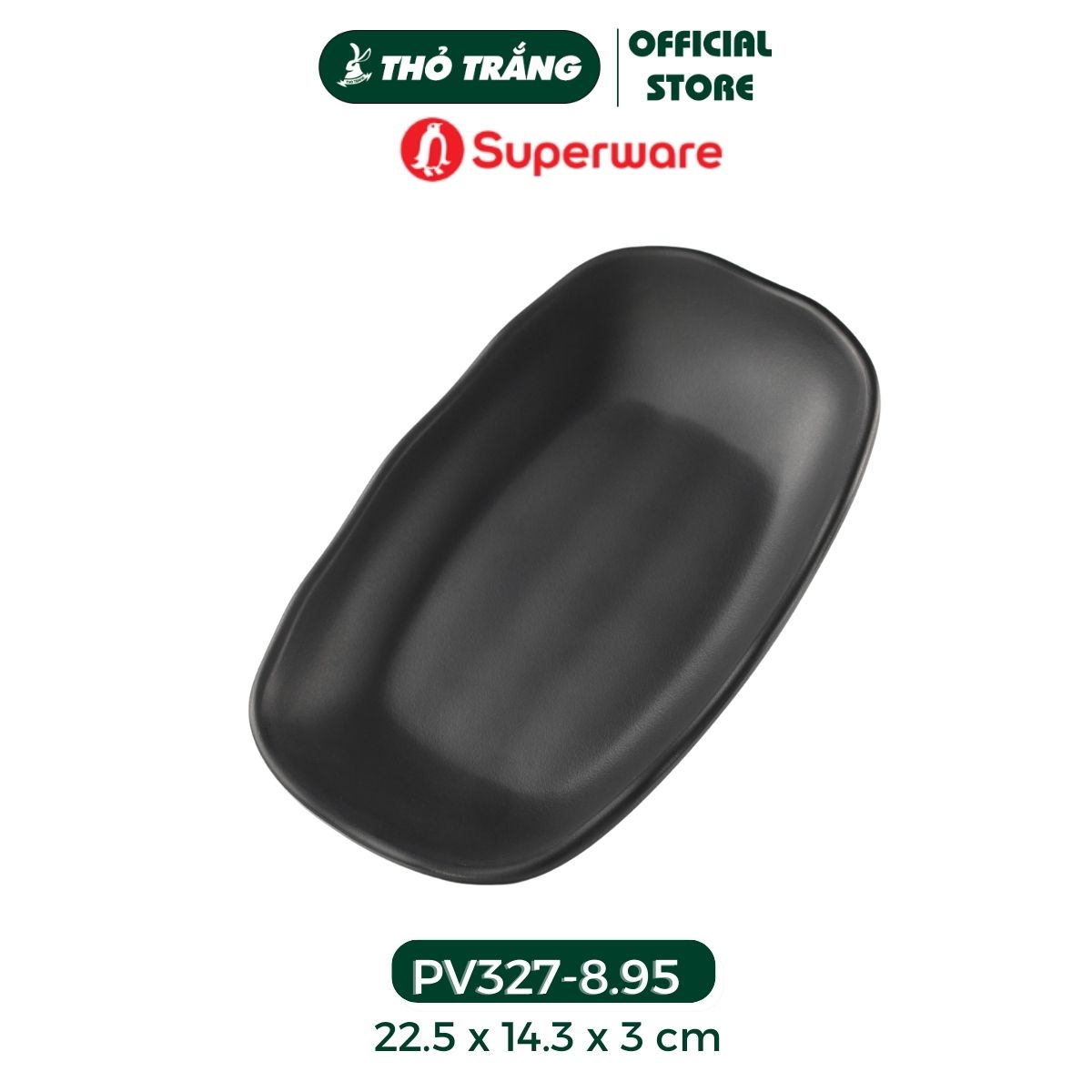 Dĩa Kiểu Nhựa Melamine Màu Đen Nhám Thương Hiệu Superware
