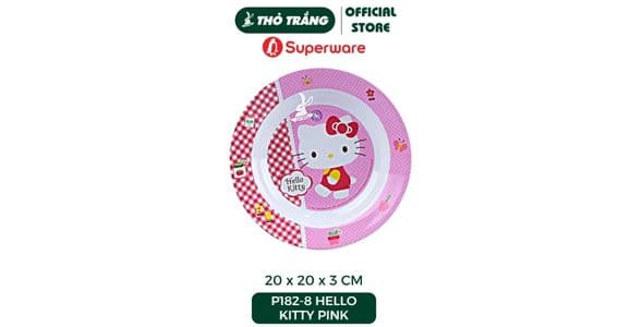 Bộ chén dĩa dễ thương Hello Kitty Pink cao cấp cho trẻ Superware