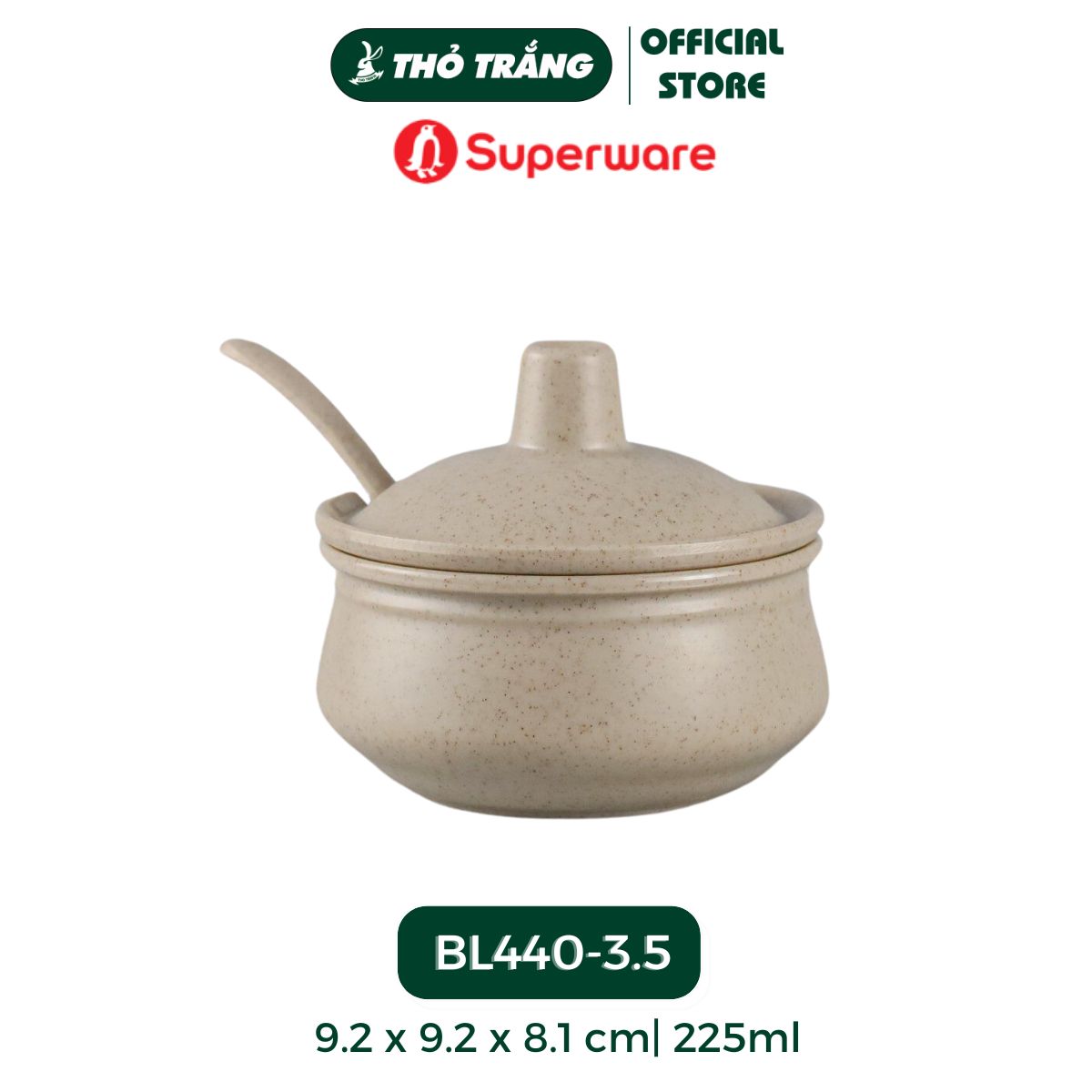 Bộ Thố Gia Vị Khô Có Nắp và Muỗng Nhám Superware