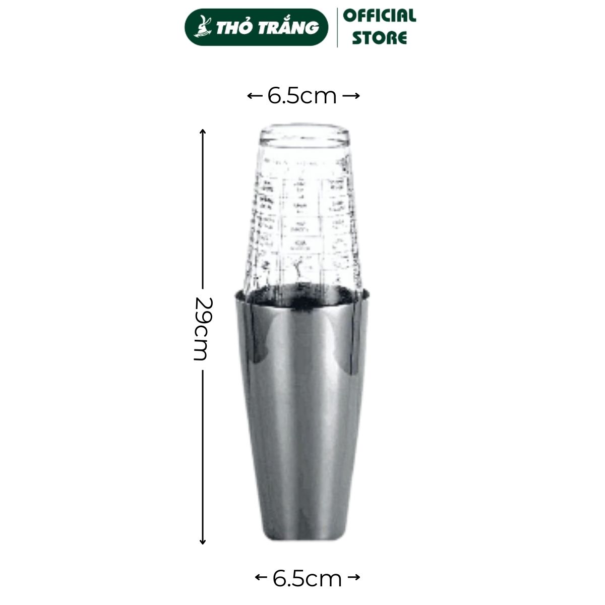 Shaker 2 Mảnh Boston (Thủy Tinh- Inox)