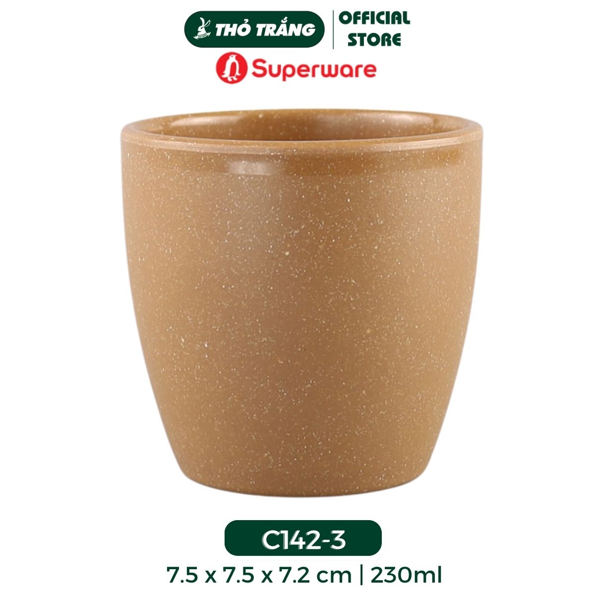 Ly Nhám Bầu C142 dung tích 230ml nhựa Melamine thương hiệu Superware