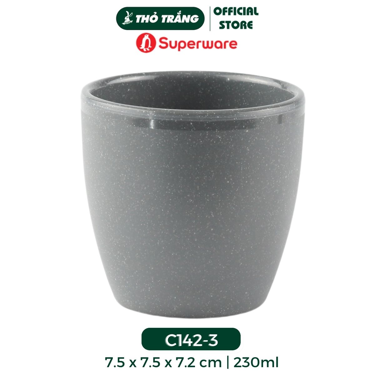 Ly Nhám Bầu C142 dung tích 230ml nhựa Melamine thương hiệu Superware