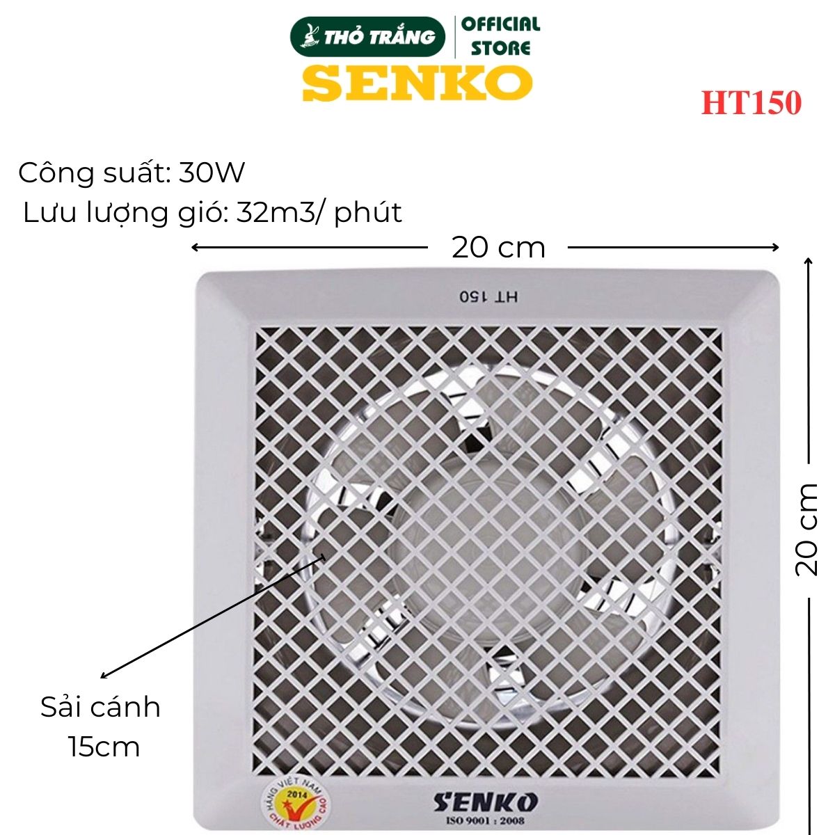 Quạt hút trần HT150, HT200, HT250 thương hiệu SENKO cao cấp (Giao màu ngẫu nhiên)