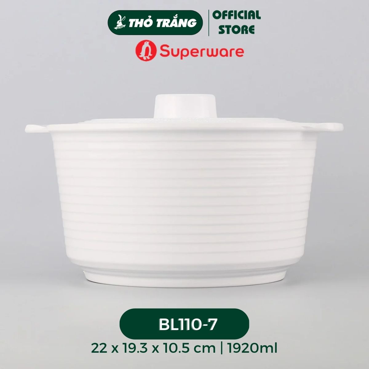 Thố nhựa Melamine màu trắng thương hiệu Superware