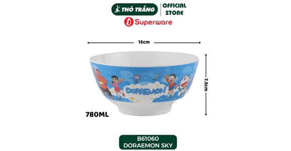 Bộ chén ăn dặm trẻ em Doraemon Sky thương hiệu Superware