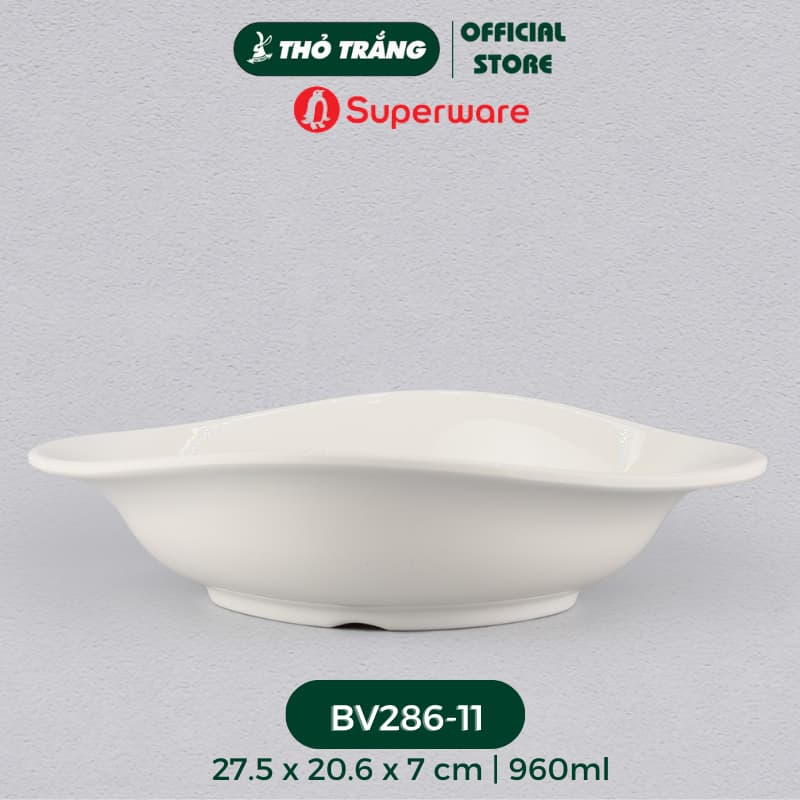 Tô oval trắng giả sứ - Porceline
