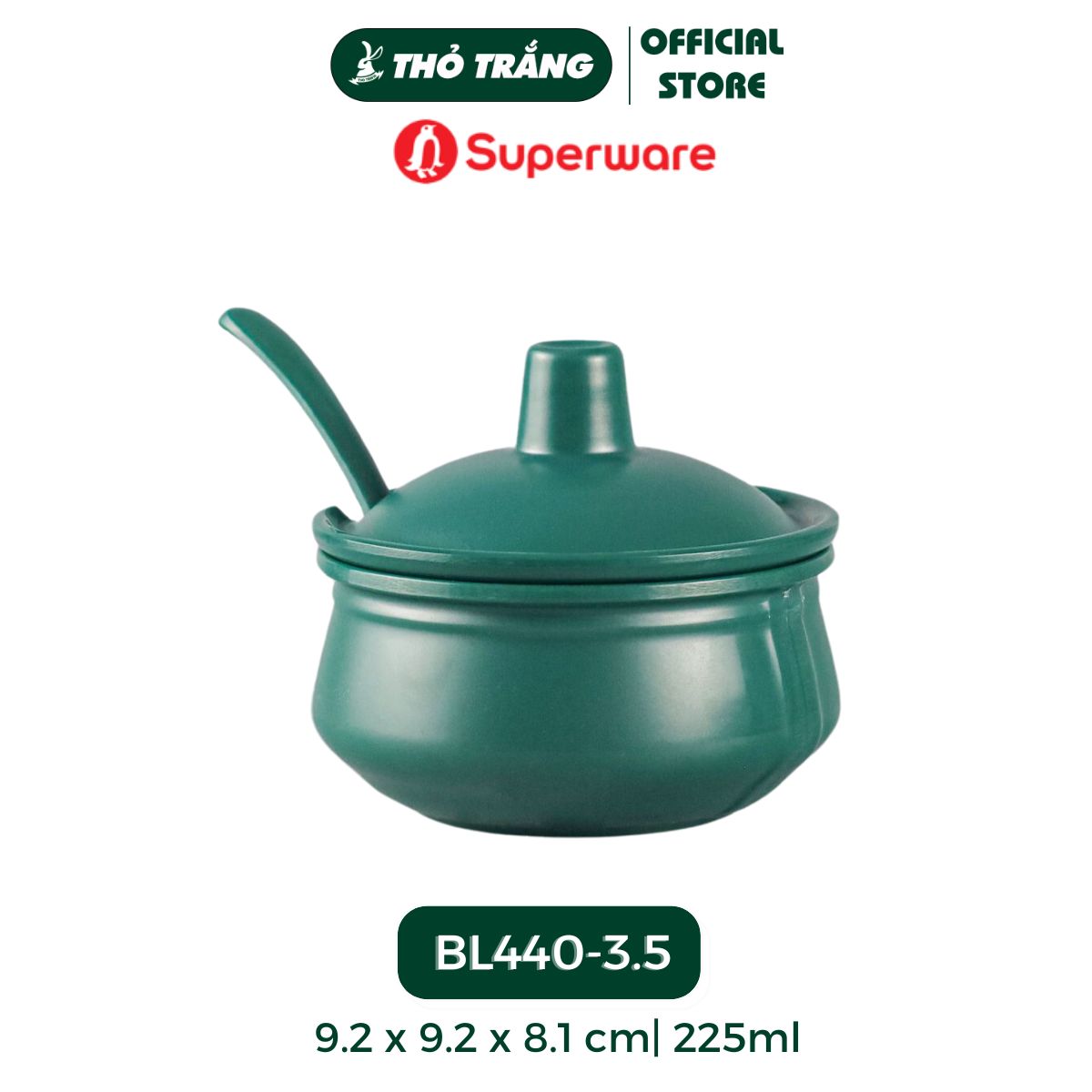 Bộ Thố Gia Vị Khô Có Nắp và Muỗng Nhám Superware