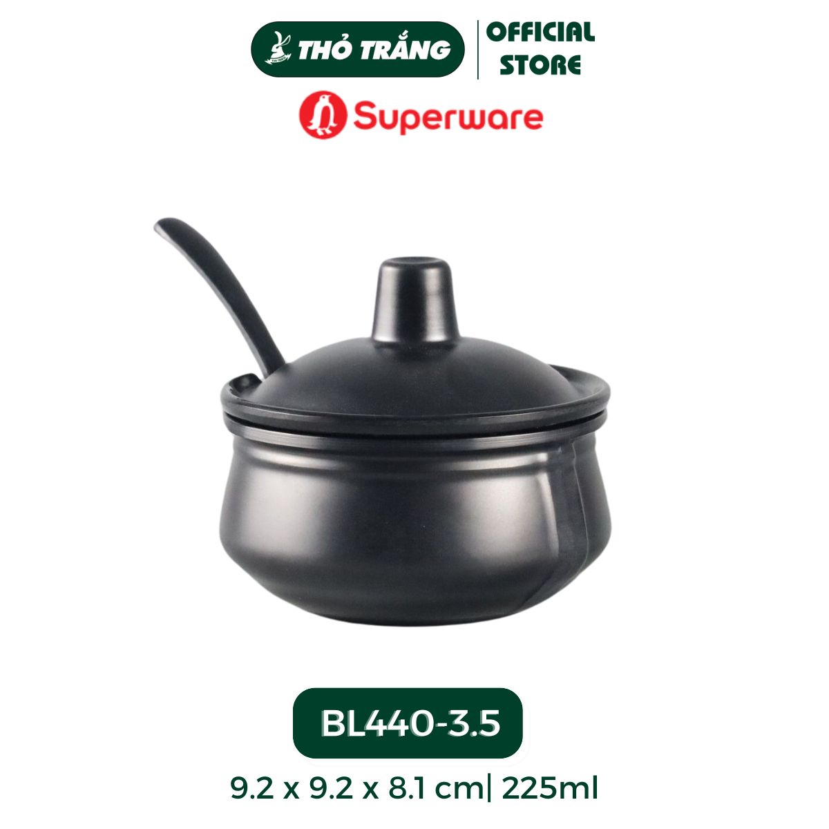 Bộ Thố Gia Vị Khô Có Nắp và Muỗng Nhám Superware