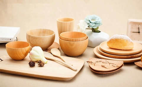 Chén đĩa bằng gỗ thân thiện và tinh tế cho căn bếp thêm hấp dẫn
