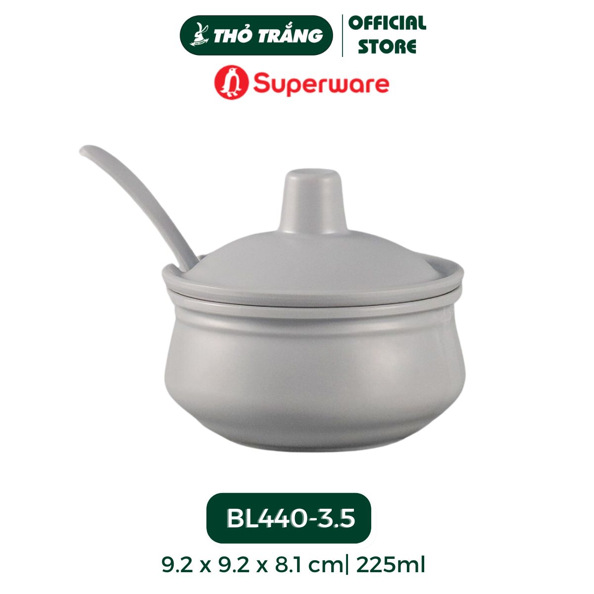 Bộ Thố Gia Vị Khô Có Nắp và Muỗng Nhám Superware