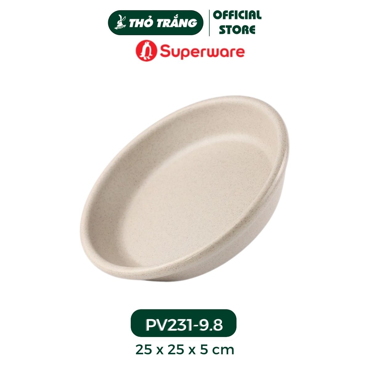 Khay tròn nhựa Melamine màu khoai môn thương hiệu Superware