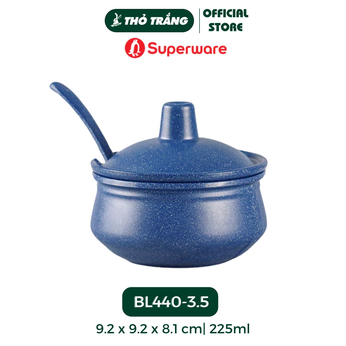 Bộ Thố Gia Vị Khô Có Nắp và Muỗng Nhám Superware