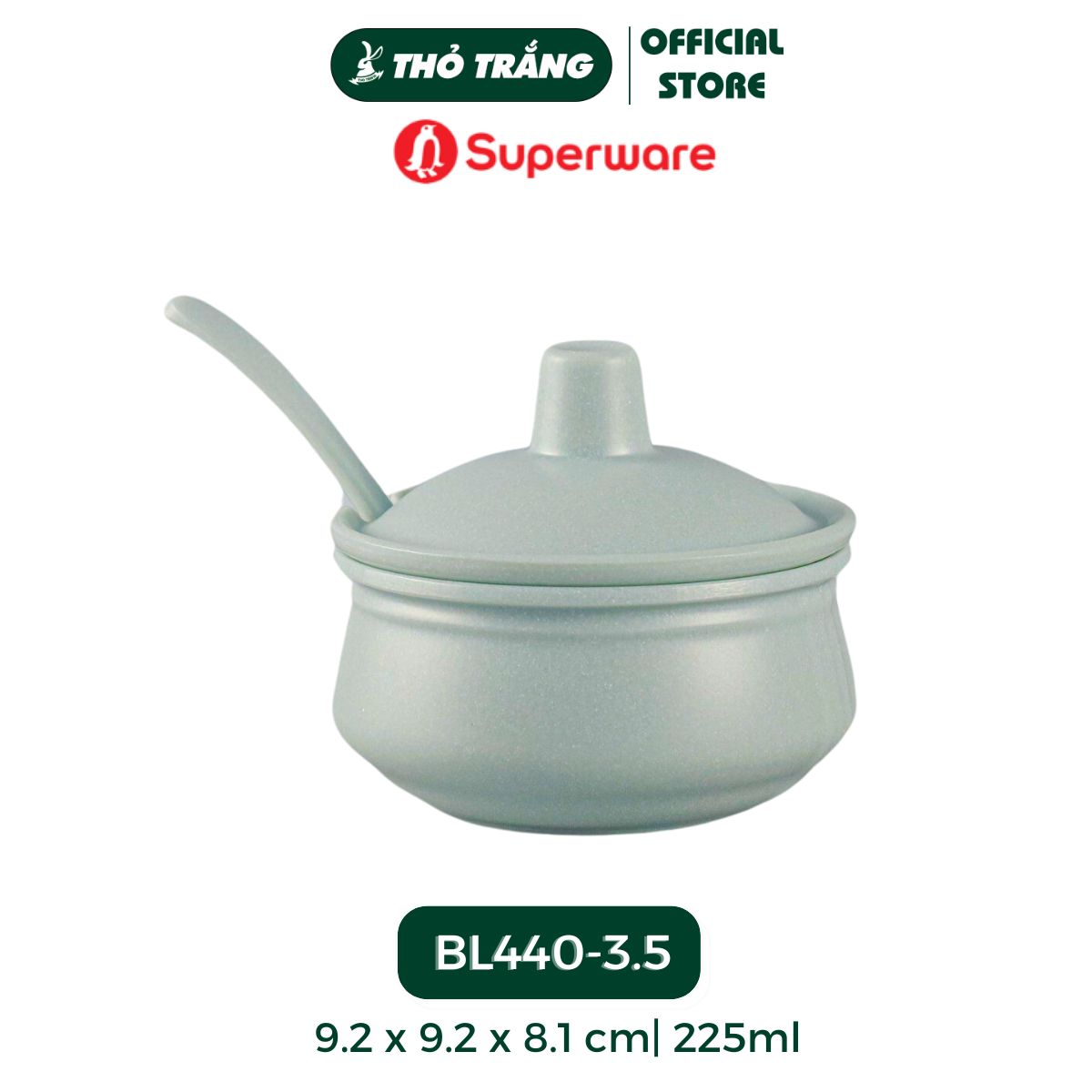 Bộ Thố Gia Vị Khô Có Nắp và Muỗng Nhám Superware