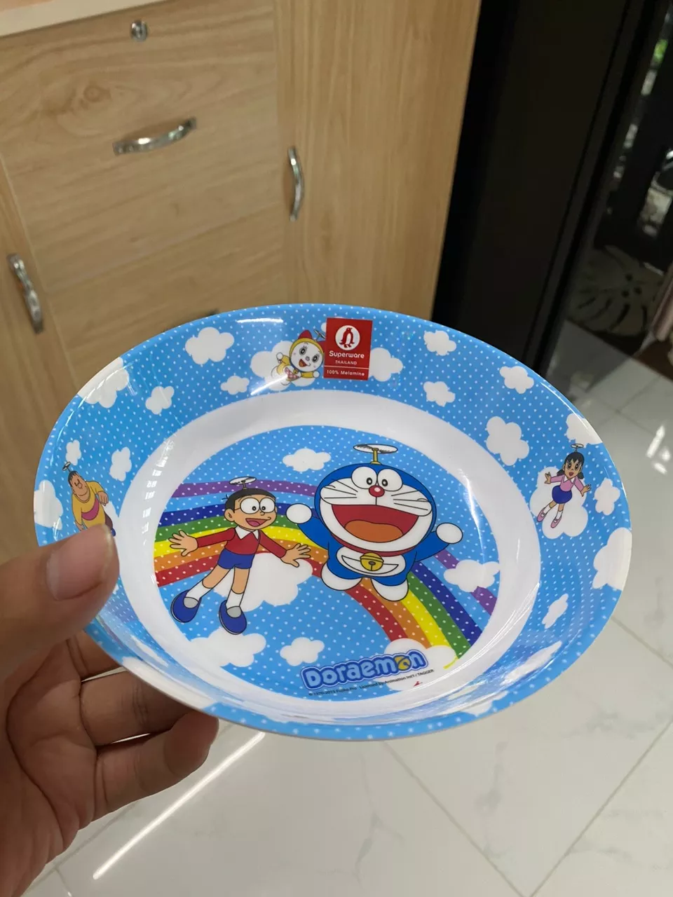 Bộ Bát Ăn Dặm Trẻ Em Doraemon Rainbow Thương Hiệu Superware